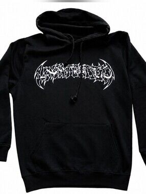 NEW Unintended Black Graphic Hoodie Sweatshirt Medium Streetwear Grunge Goth